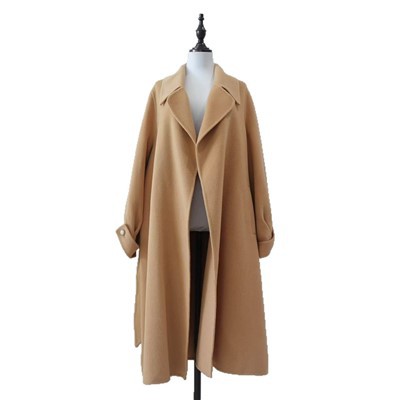 Bulu Belted Campurkan Long Trench Coats