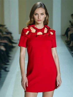 Mata - Menangkap Red Short - Pakaian Mini Lengan